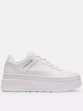 Coach | Shoes | Coach Womens Platform Sneaker White Leather 95 | Poshmark